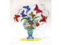 David Gerstein Free Standing Double Sided Colored Flower Vase Sculpture - Harmony