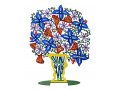 David Gerstein Free Standing Double Sided Flower Vase Sculpture - Bell Bouquet