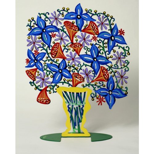 David Gerstein Free Standing Double Sided Flower Vase Sculpture - Bell Bouquet