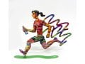 David Gerstein Free Standing Double Sided Runner Sculpture - Jogger Woman