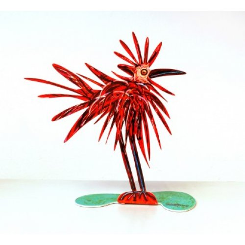 David Gerstein Free Standing Double Sided Steel Sculpture - Crazy Bird