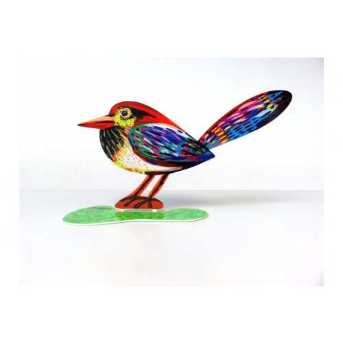 David Gerstein Free Standing Double Sided Steel Sculpture - Musical Bird