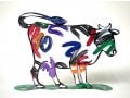 David Gerstein Free Standing Double Sided Steel Sculpture - Nava Cow