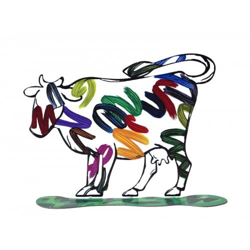 David Gerstein Free Standing Double Sided Steel Sculpture - Nava Cow