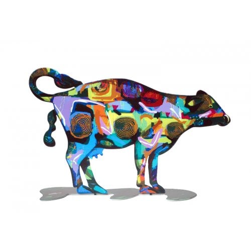 David Gerstein Free Standing Double Sided Steel Sculpture - Tikva Cow