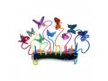 David Gerstein Laser Cut Metal Colorful Chanukah Menorah - Fluttering Butterflies