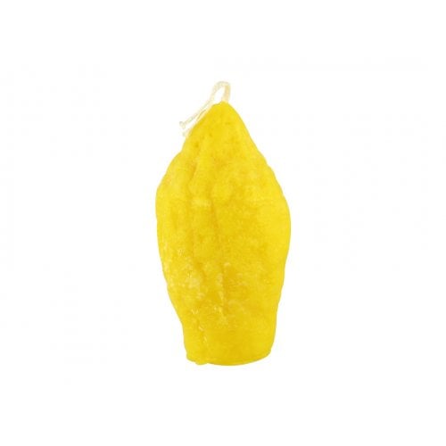 Decorative Handcrafted Etrog Shaped Havdalah Candle - Yellow