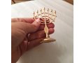 Decorative Mini 7 Branch Menorah with Fish Symbol, Gold - 4