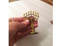 Decorative Mini 7 Branch Menorah with Fish Symbol, Gold - 4