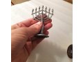 Decorative Mini 7 Branch Menorah with Fish Symbol, Pewter - 4