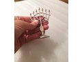 Decorative Mini 7 Branch Menorah with Fish Symbol, Silver - 4