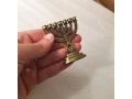 Decorative Miniature 7-Branch Menorah with Star of David, Bronze - 2.7 Inches