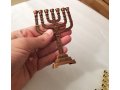 Decorative Seven Branch Mini Menorah with Judaic Emblems, Copper - 4.5 or 7