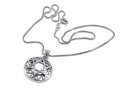 Decorative Star of David with Swirls Sterling Silver Pendant Necklace