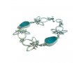 Dewdrops on Flowers Design Silver and Roman Glass Bracelet