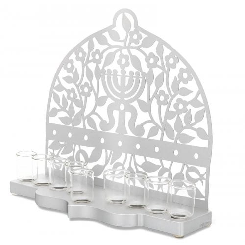 Dorit Judaica Chanukah Menorah, Cutout Pomegranates and Menorah Design