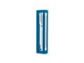 Dorit Judaica Clear Acrylic Mezuzah Case, Blue Frame - Gold or Silver Shin