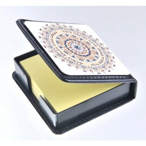 Dorit Judaica Decorative Memo Box, Mandala with Business Blessings - Hebrew