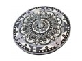 Dorit Judaica Decorative Sparkling Dreidel with Stand - Black and White Mandala