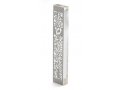 Dorit Judaica Large Lucite Mezuzah Case, Leaves and Flowers with Crystals - Clear