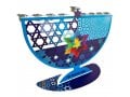 Dorit Judaica Laser Cut Chanukah Menorah, Stars of David and Am Yisrael Chai