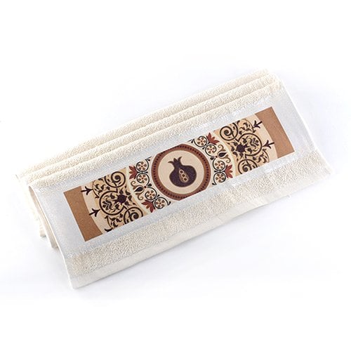 Dorit Judaica Netilat Yadayim Hand Towel - Pomegranates