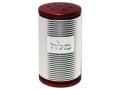 Dorit Judaica Spiral Design Salt Shaker with Hebrew Plaque - Silver and Maroon