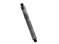 Dorit Judaica Square Tube Mezuzah Case with Knobs - Black and Gray Shapes