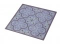 Dorit Judaica Tempered Glass Trivet with Leaf and Floral Design - Purple