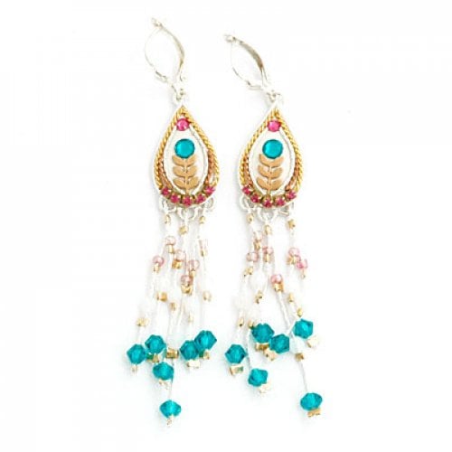 Ethnic Flower Bead Earrings by Ester Shahaf