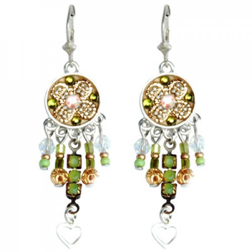 Ethnic Oriental Bead Earrings by Ester Shahaf