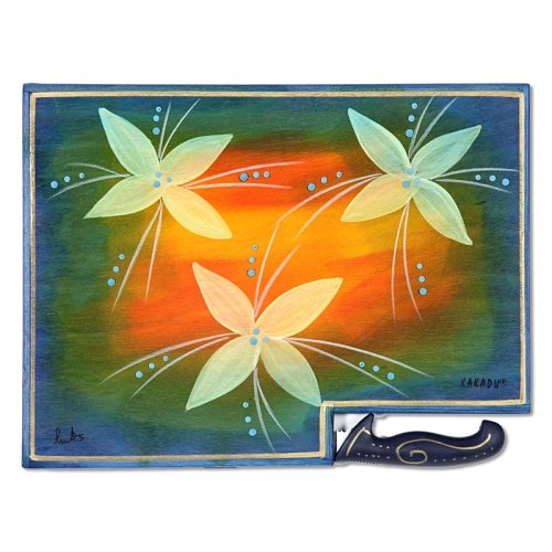 Flowers On Fire Challah Board by Kakadu