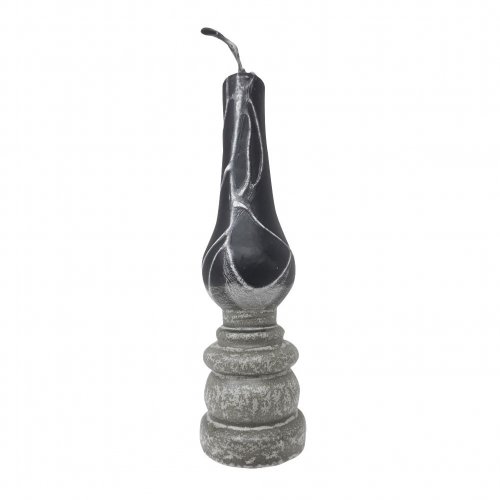 Galilee Style Handmade Lamp Havdalah Candle - Gray and Black