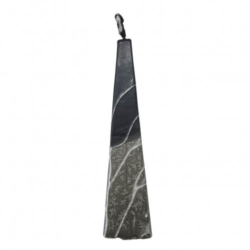 Galilee Style Handmade Pyramid Havdalah Candle - Gray and Black