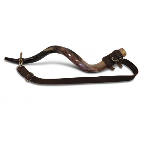 Genuine Leather Strap for Carrying Kudu Horn Yemenite Shofar on Shoulder