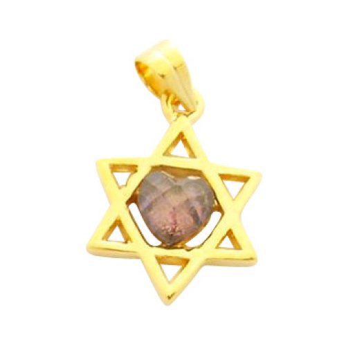 Gold Filled Amethyst Star of David Pendant