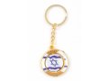 Gold Key Chain with Swivel Center, Blue and White Flag of Israel