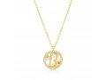 Gold Plated Sterling Silver Letter Pendant Circle Necklace  Micro Pave Zircons