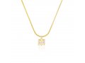 Gold Plated Sterling Silver Snake Chain Necklace with Zircon Letter Pendant