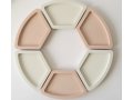 Graciela Noemi Handcrafted Modular Passover Seder Plate - Terracotta and White