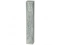 Gray Polyresin Marble Design Mezuzah Case, Shema Prayer Words - 12 cm Scroll