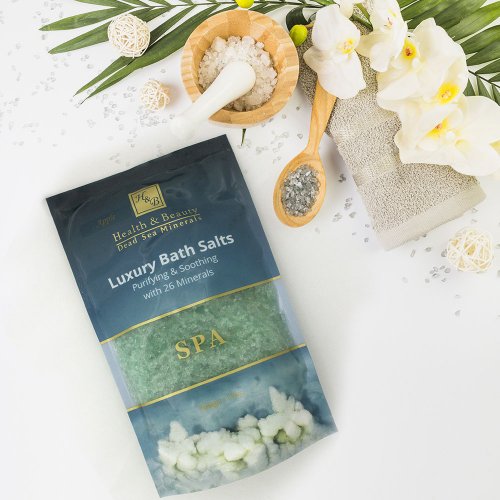 H&B Luxury Blue Bath Salts with 26 Dead Sea Minerals - Lavender Aroma