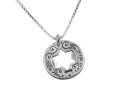 HaAri Double Star of David Ana BeKoach Hamsa Evil Eye Sterling Silver Kabbalah Necklace