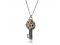 HaAri Kabbalah Gold and Silver Key Pendant Necklace, Tikun Hava  5 Metals