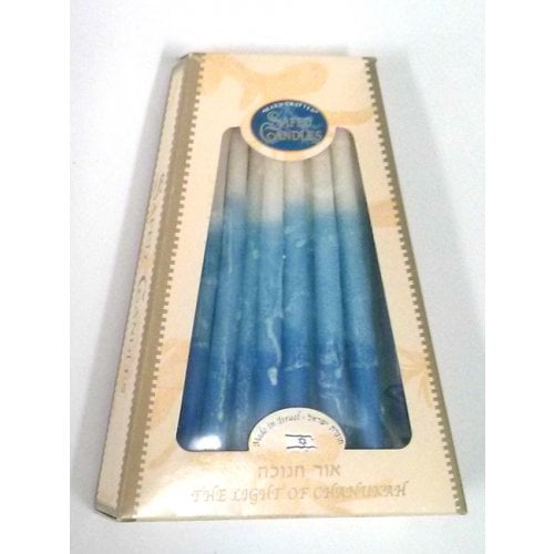 Handcrafted Dripless Decorative Chanukkah Candles - Blue and White