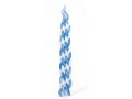 Handmade Beeswax Braided Havdalah Candle - Blue and White