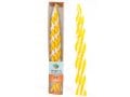 Handmade Braided Beeswax Havdalah Candle - Yellow and White