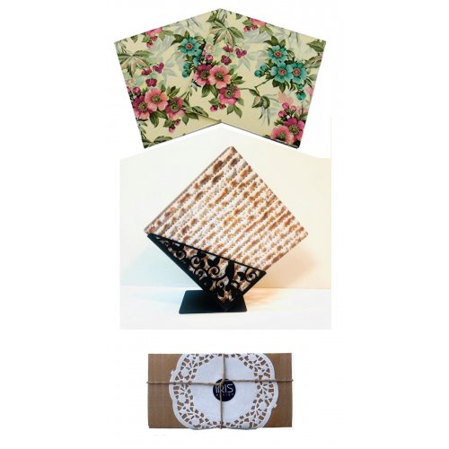 Iris Design Decorative Matzah Crackers Holder