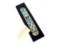 Iris Design Handcrafted Pewter & Enamel Beaded Light Blue Mezuzah Case - Love Birds