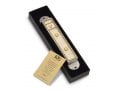 Iris Design Handcrafted Pewter & Enamel Beaded Mezuzah Case - Pearls on Cream